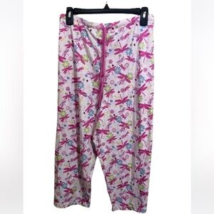 Simply Basic Sleepwear Dragonfly Floral Pajama Pants Size 2X (18W-20W) Lounge